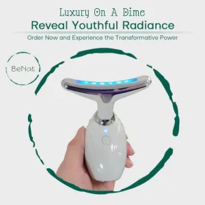 Facial Detoxification LED Light Vibration Lifting Therapy Neck and Face Beauty Device
