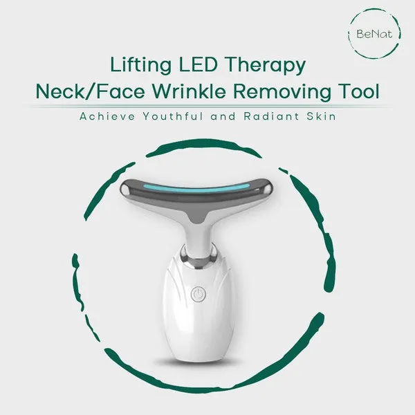 Facial Detoxification LED Light Vibration Lifting Therapy Neck and Face Beauty Device