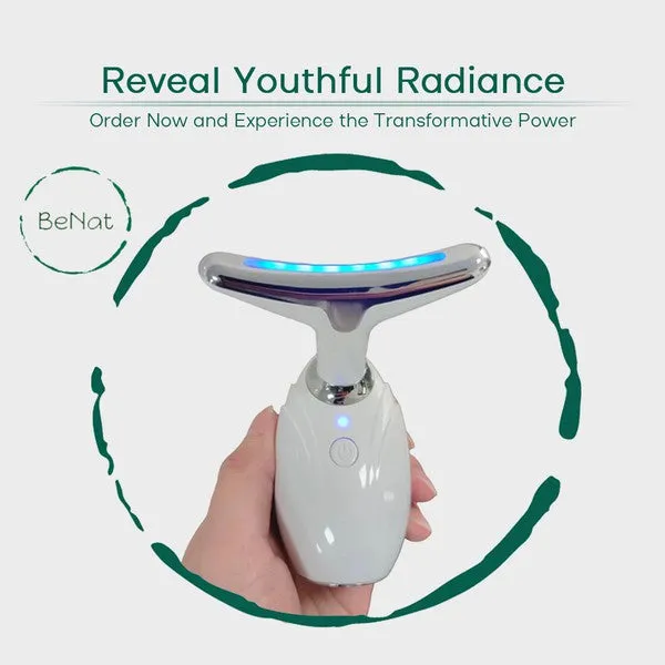 Facial Detoxification LED Light Vibration Lifting Therapy Neck and Face Beauty Device