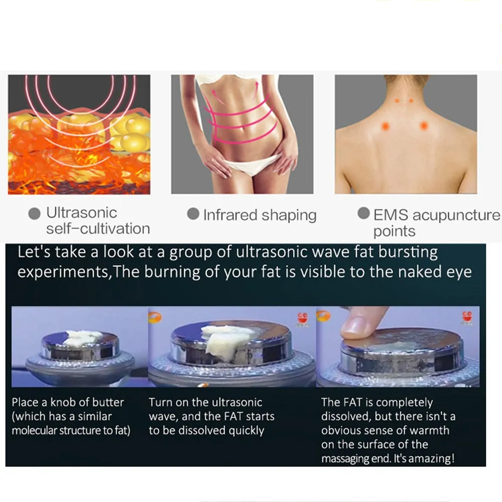Facial Lifting Body Slimming Massager EMS Ultrasound Cavitation Lipo Fat Burner Machine Galvanic Infrared Ultrasonic Weight Lose