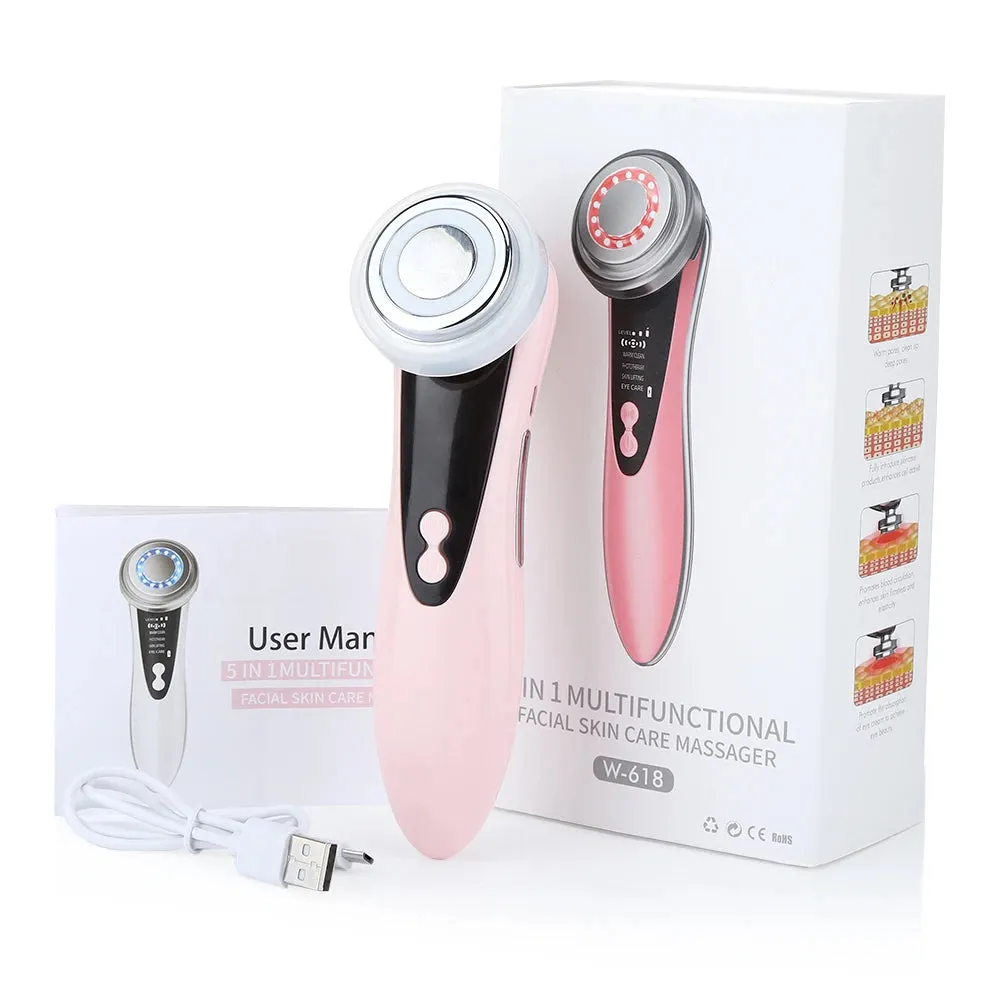 Facial Massager RF Face Lift Device LED Radio Frequency Skin Rejuvenation Wrinkle Removal Face Lifting Neck Slimmer Machine
