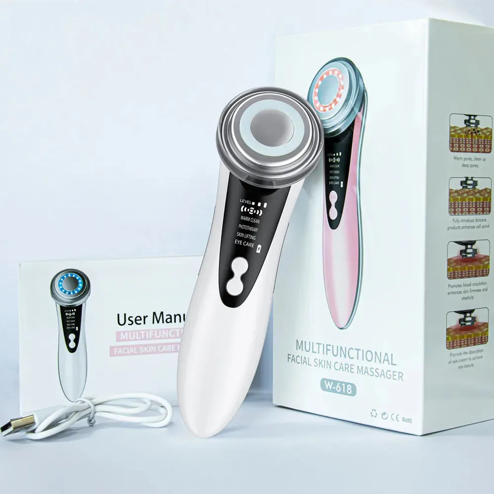 Facial Massager RF Face Lift Device LED Radio Frequency Skin Rejuvenation Wrinkle Removal Face Lifting Neck Slimmer Machine