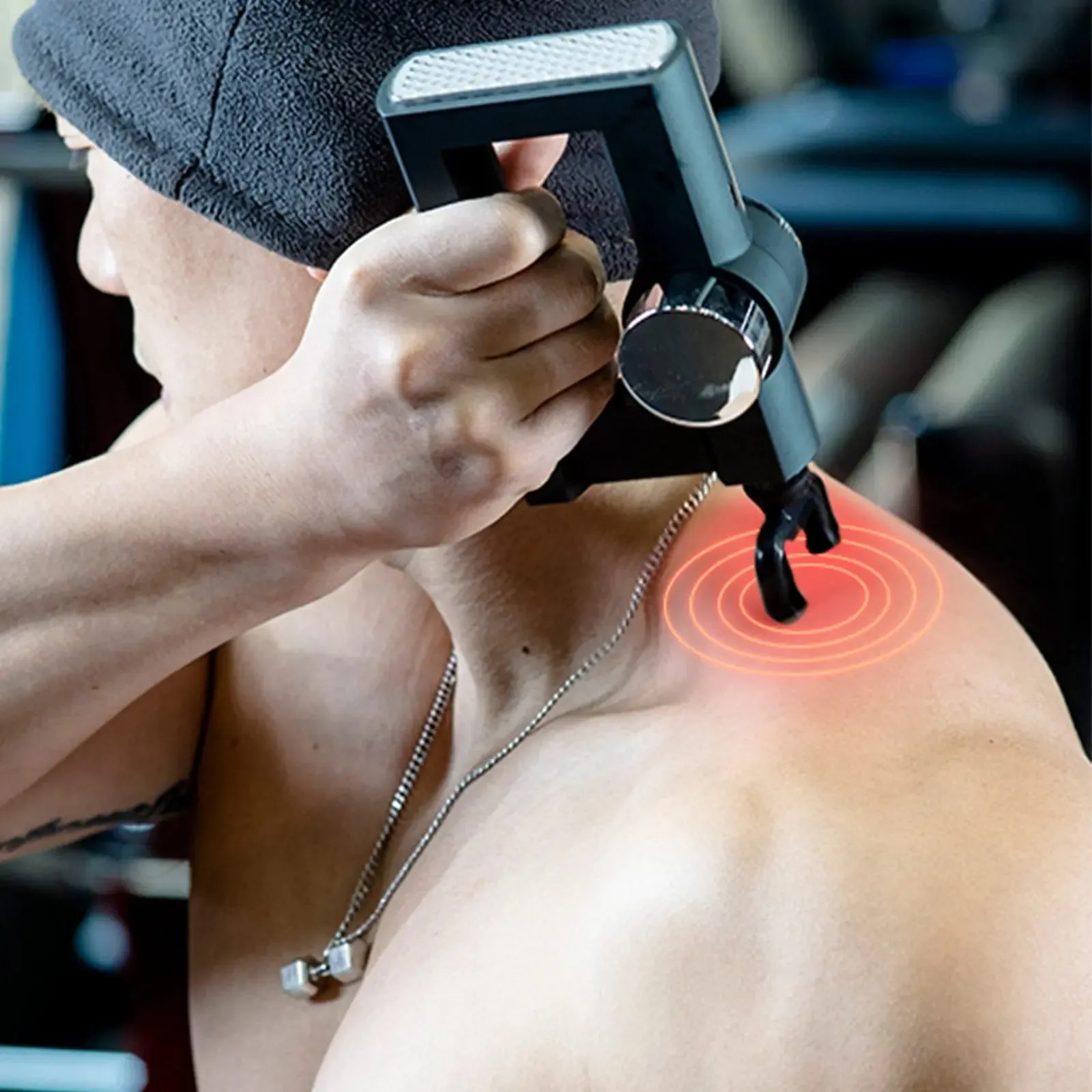 Fitsmart hot compress mini vibration therapy massage device