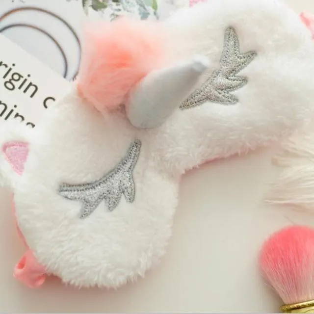 Fluffy Unicorn Sleep Masks