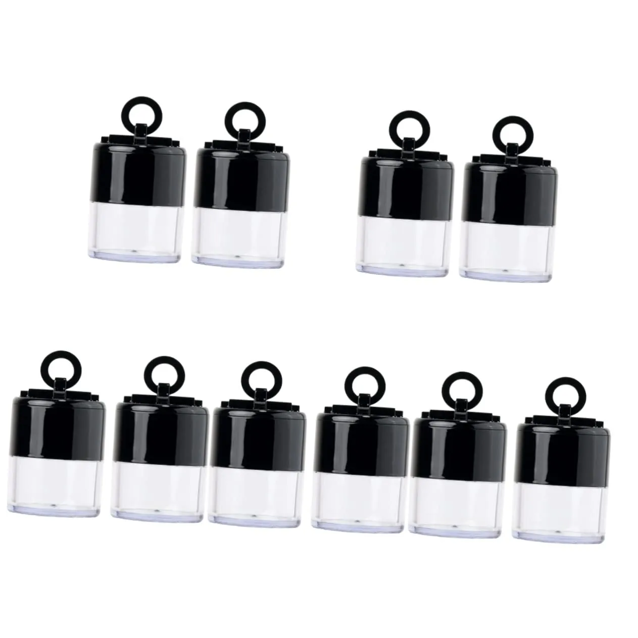 FRCOLOR 10pcs Portable Loose Puff Box Makeup Container Travel-friendly Design for Compact Mushroom-shaped Case for Makeup