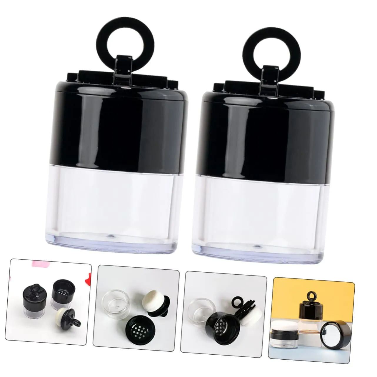 FRCOLOR 10pcs Portable Loose Puff Box Makeup Container Travel-friendly Design for Compact Mushroom-shaped Case for Makeup