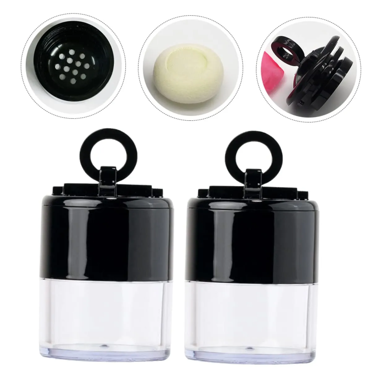 FRCOLOR 10pcs Portable Loose Puff Box Makeup Container Travel-friendly Design for Compact Mushroom-shaped Case for Makeup