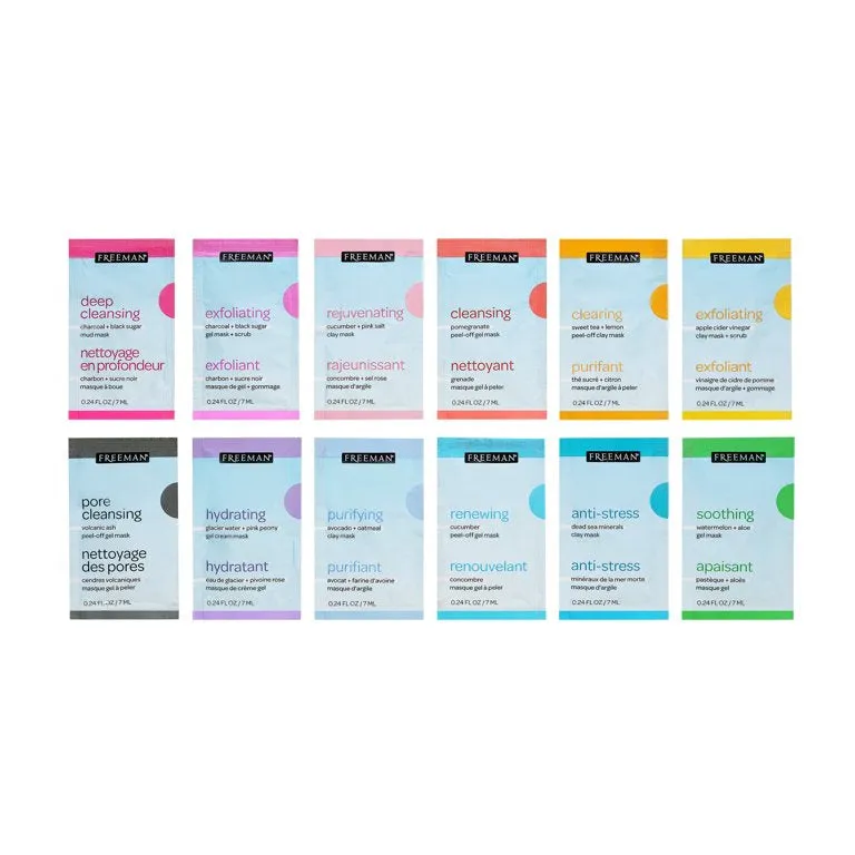 FREEMAN 12PCS Mask   Chill Self-Care Skincare Fridge مجموعة ماسكات للعناية بالبشرة من فريمان