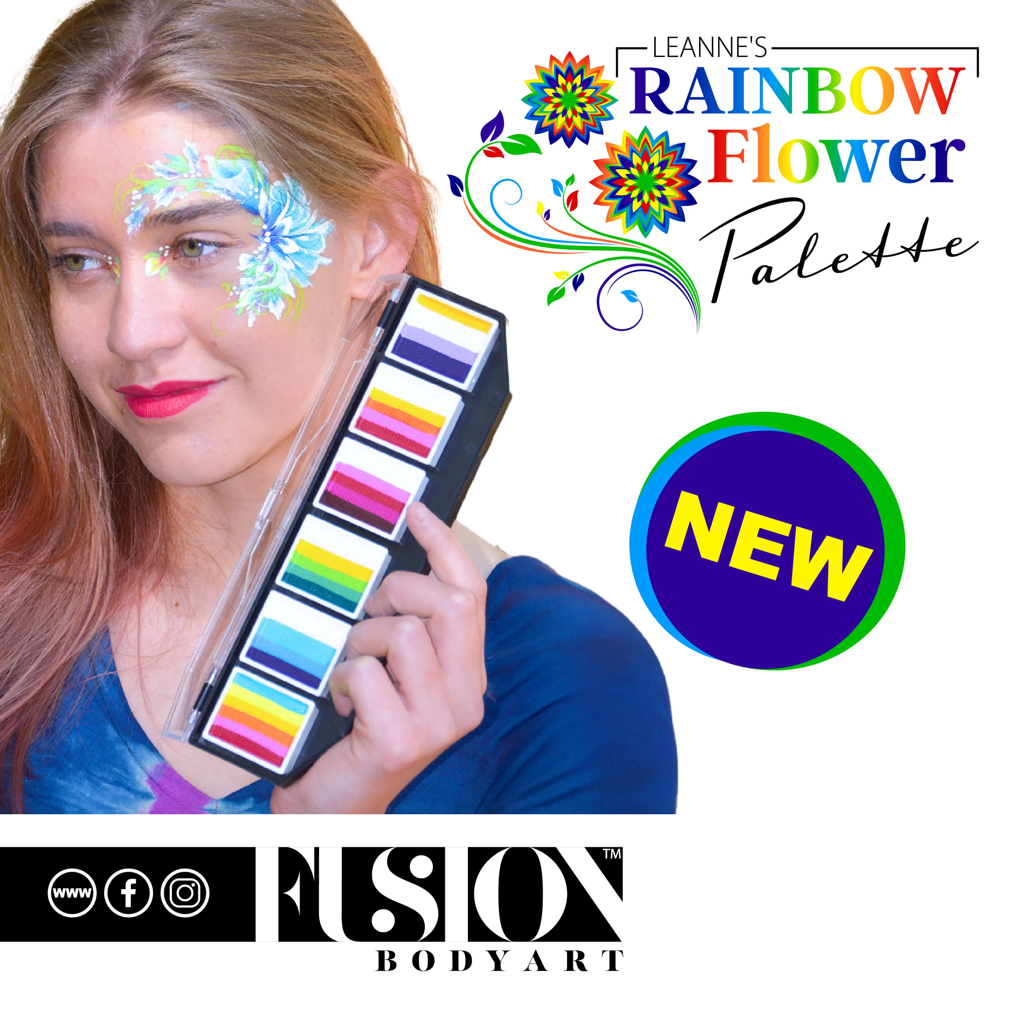 Fusion Body Art Palette - Leanne's Rainbow Flower