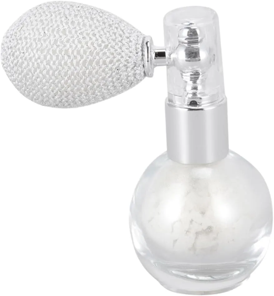 GALPADA Highlighter Powder Spray Bottle Pearl White Loose Powder Sprayer for Face Body Hair Durable Oil Talc Mineral Glitter Spray for All Skin Types