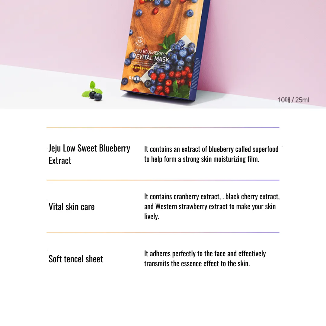 [GANGBLY] Jeju Blueberry Revital Mask