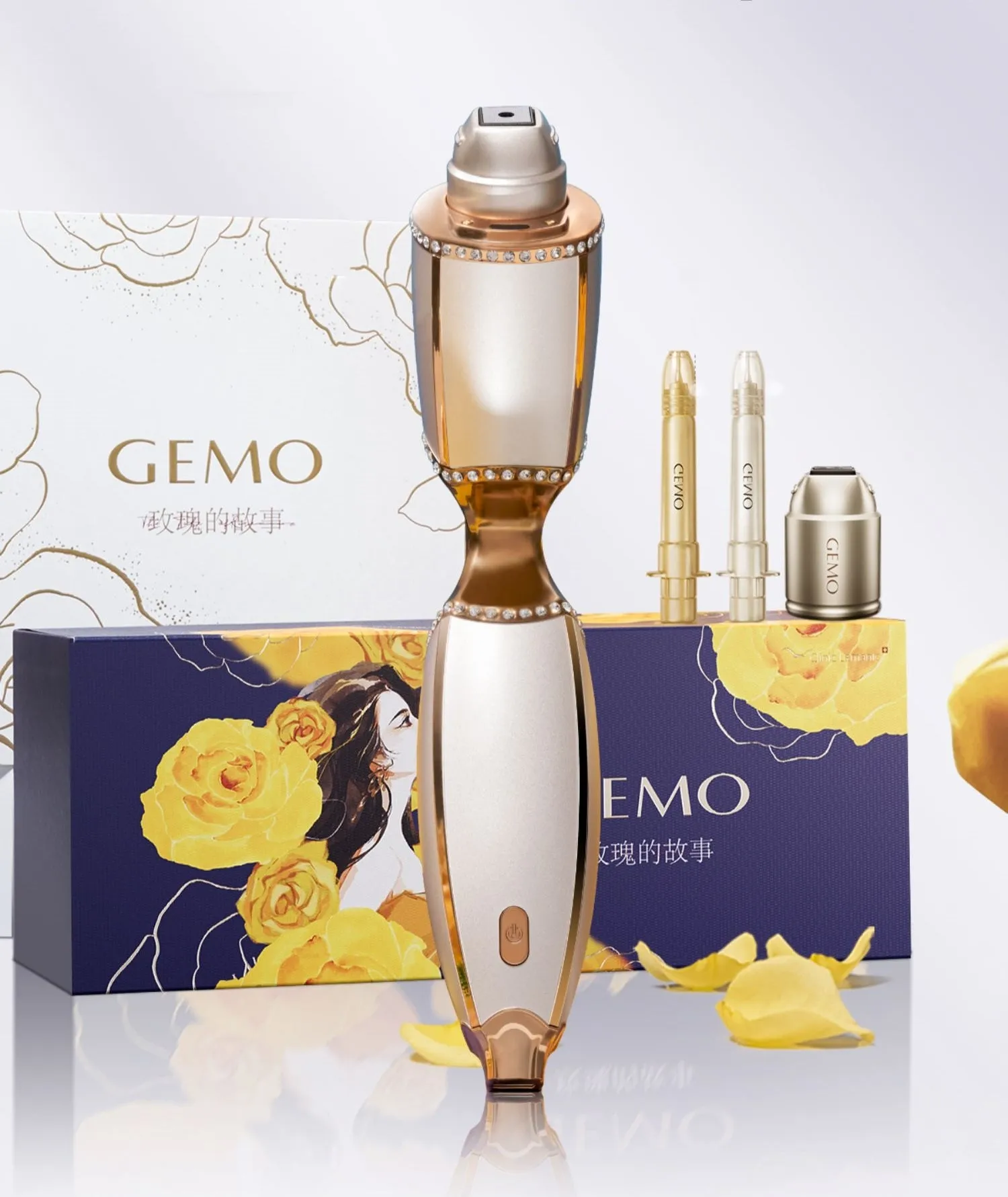 GEMO High End Needle-free Mesotherapy Beauty Device W10 with Anti-Aging Supply Pack