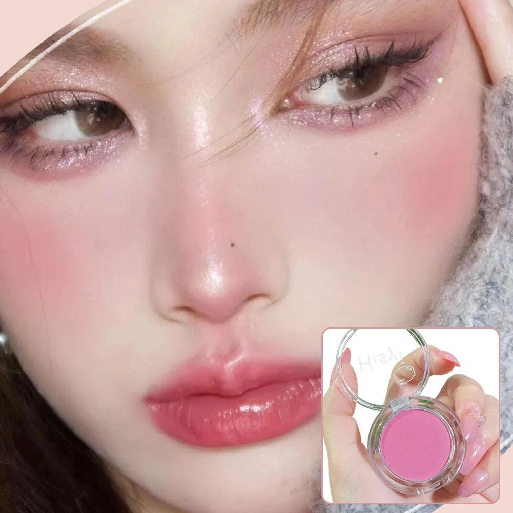 Girl Peach Cream Makeup Blush Palette Cheek Contour Powder Face Pigment Brow Palette Glitter J8B9 M Hairline