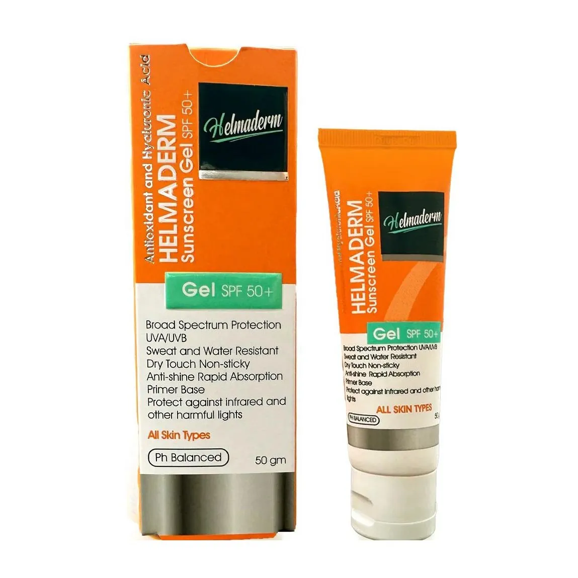 Helmaderm Antioxidant and Hyaluronic Acid SPF50  Sunscreen Gel - 50gm