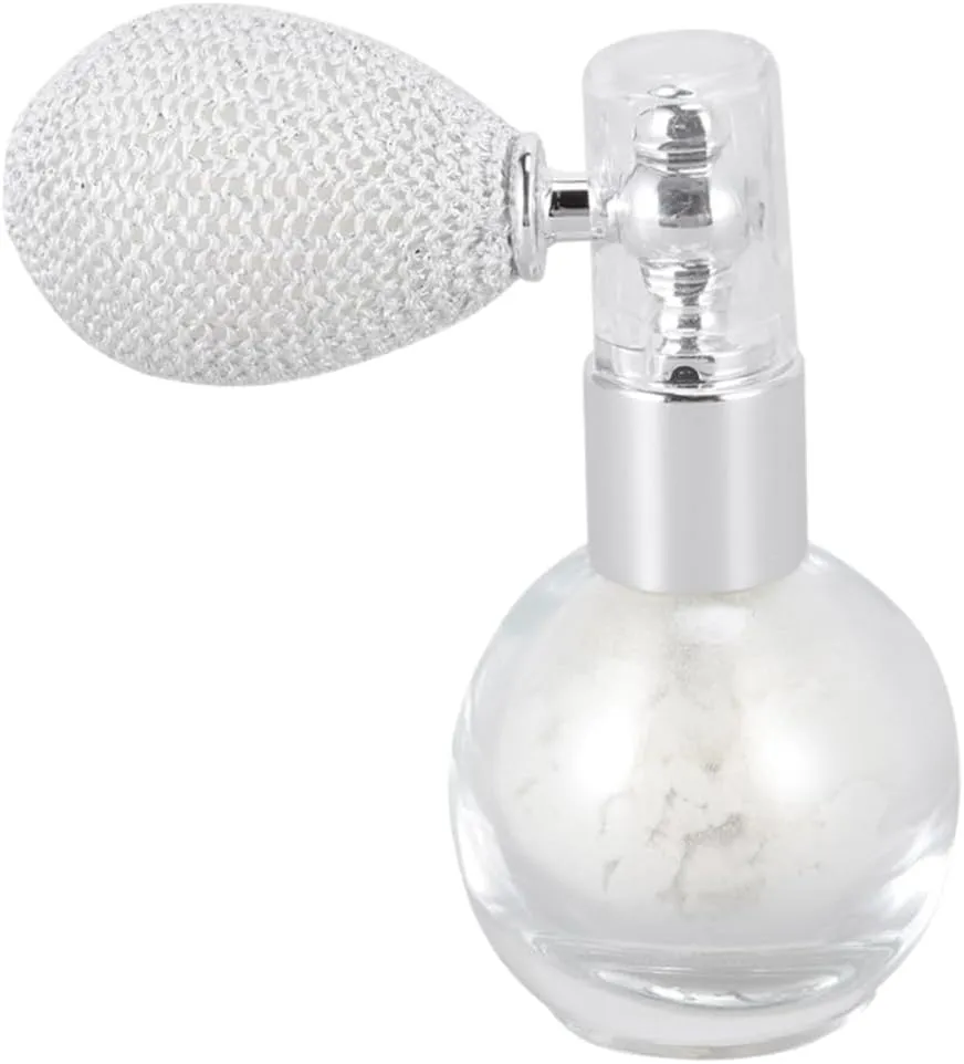 High Gloss Powder Sprayer for Makeup Body Pearl White Loose Powder Spraying Tool Easy One Handed Operation Lightweight Glitter Sprayer for Women for Face Hair