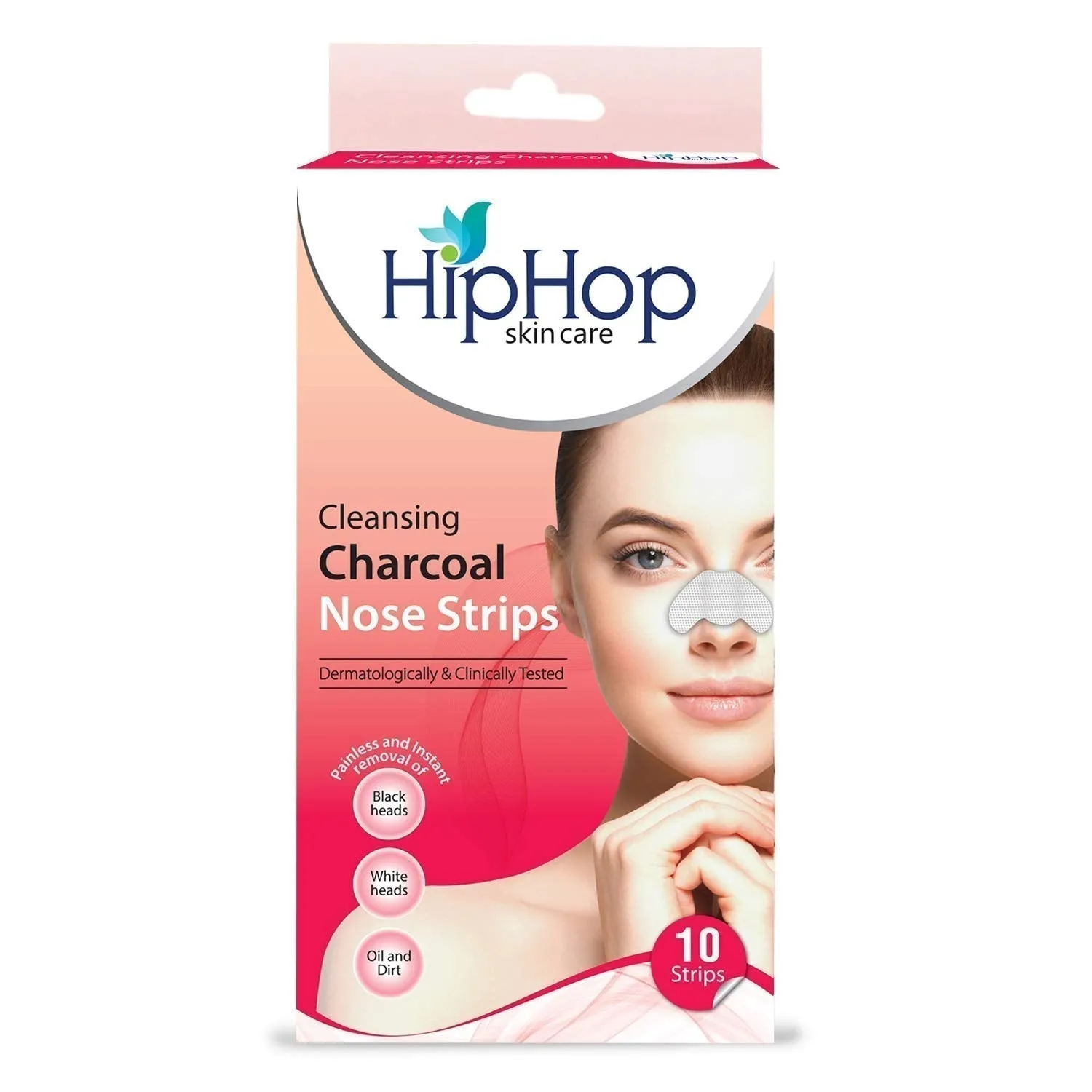 HipHop Blackhead Remover Nose Strips for Women (Activated Charcoal, 10 Strips)   Body Wax Strips (Choco Extract, 8 Strips)