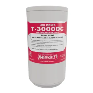 Holden's Screen Supply T-3000DC Dual Cure Photopolymer Emulsion | Solvent & Water Resistant Pure SBQ Emulsion for High-Quality Best Inks Screen Printing