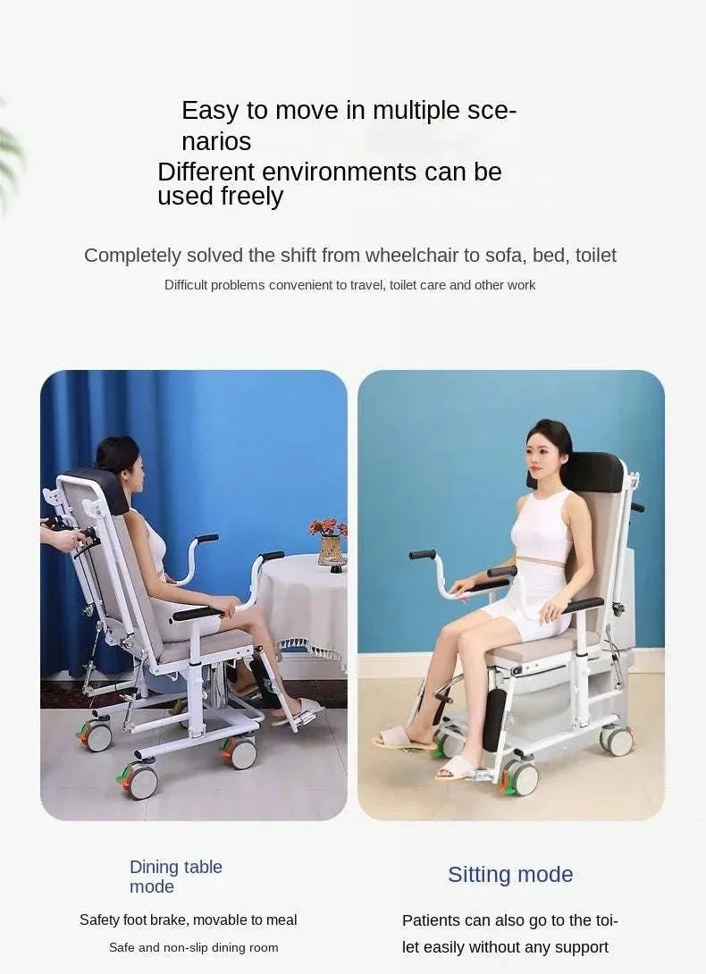Horizontal displacement machine with three states of sitting walking and lying  bed rest for elderly  lifting transfer machine