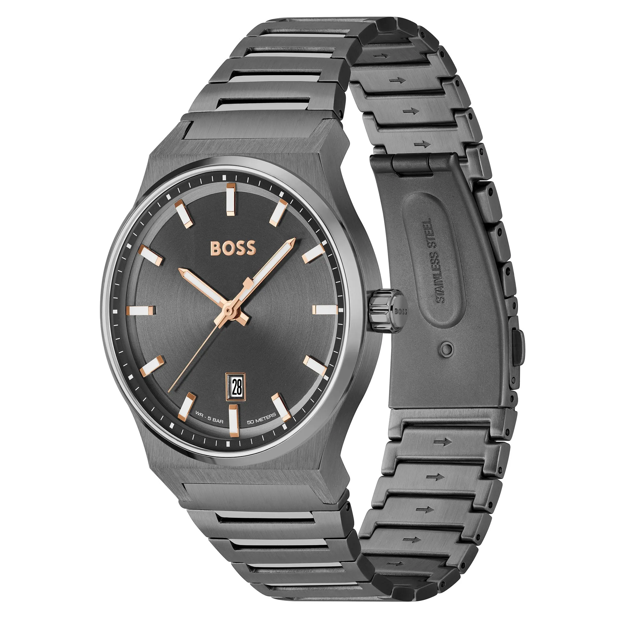 Hugo Boss Stainless Steel Grey Dial Men's Watch - 1514078