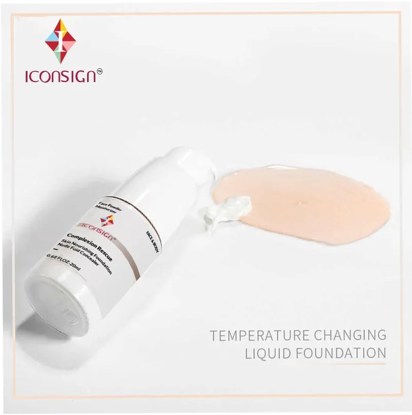 Iconsign Concealer: Magic Color-Changing, Long-Lasting, Waterproof Foundation Liquid for Dark Spots & Flawless Skin