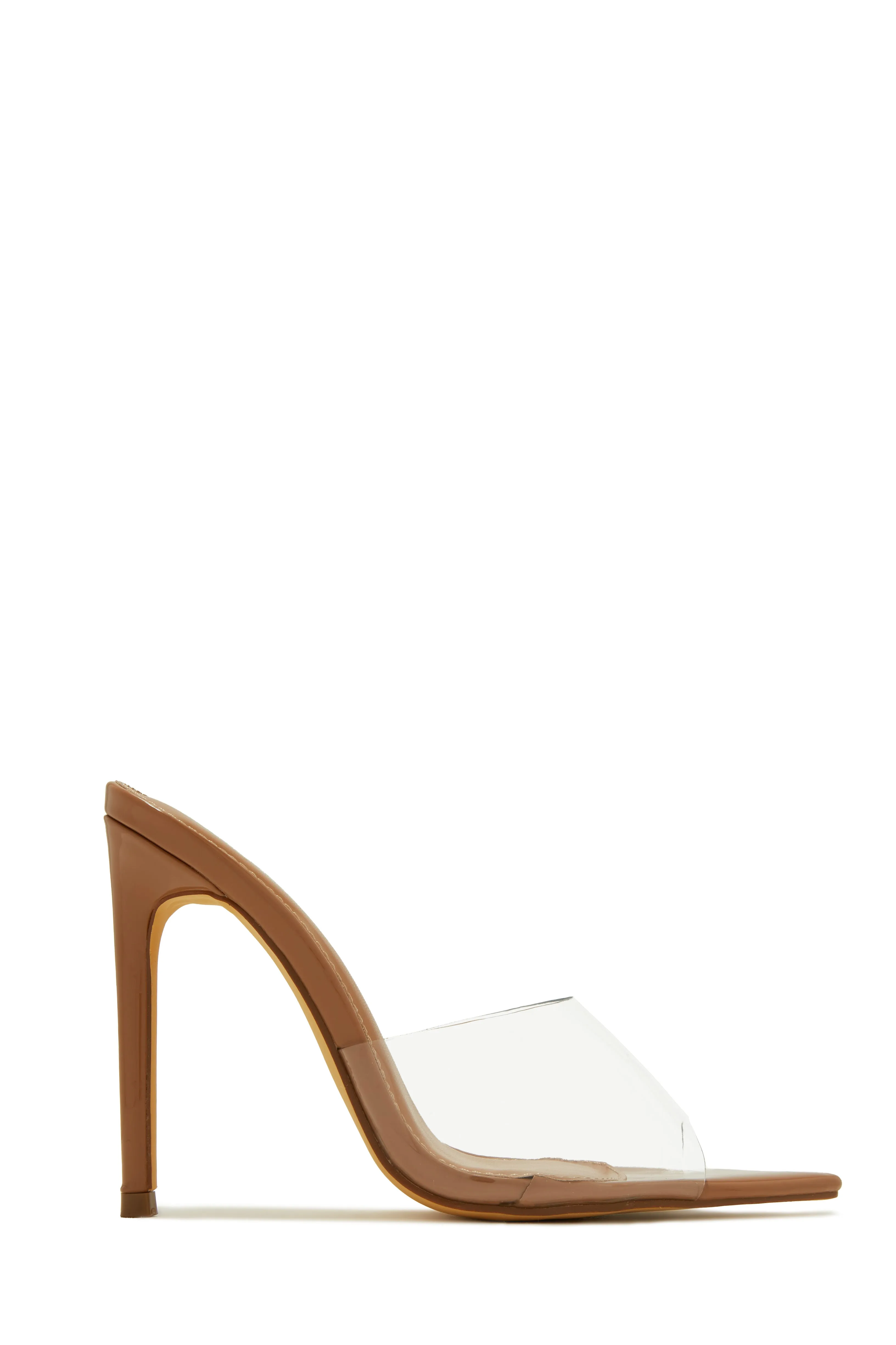 Ionic Clear Strap High Heel Mules - Gold