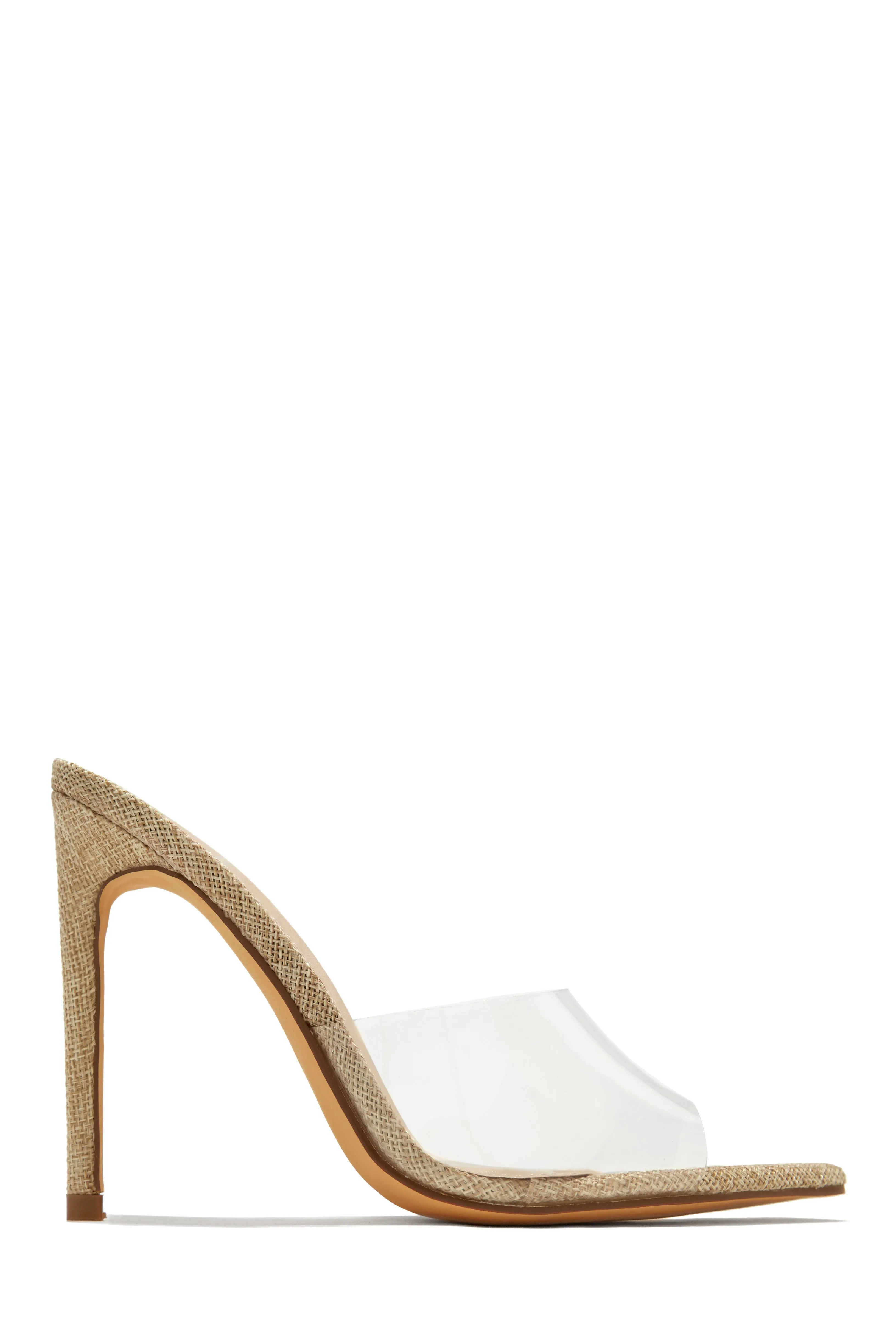 Ionic Clear Strap High Heel Mules - Gold