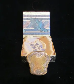 Karess Woodworth Compact 1917 Gold Guilloche Powder & Rouge Rare Gift Boxed
