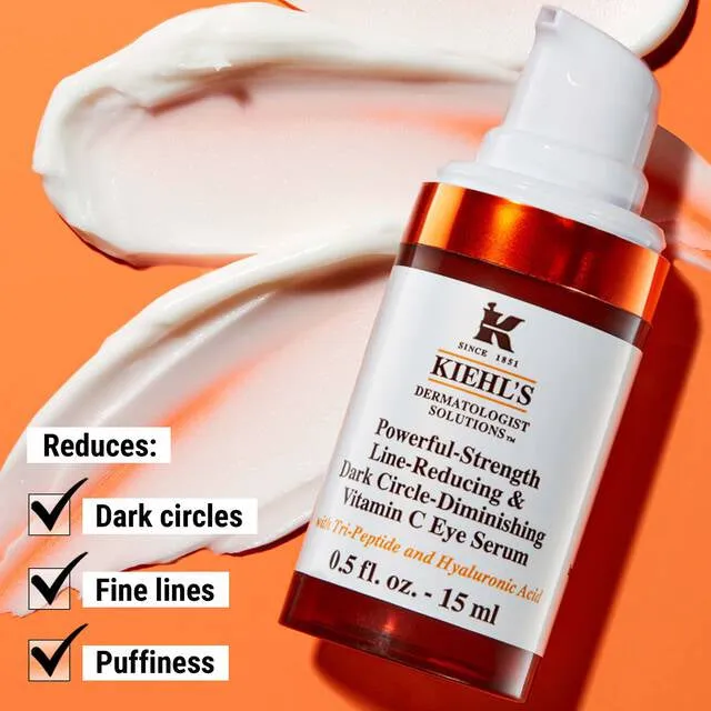 Kiehl's dermatologist solutions powerful strength line reducing and dark circles dimensioning vitamin C eye Serum سيروم العين لعلاج الخطوط والهالات من كيلز