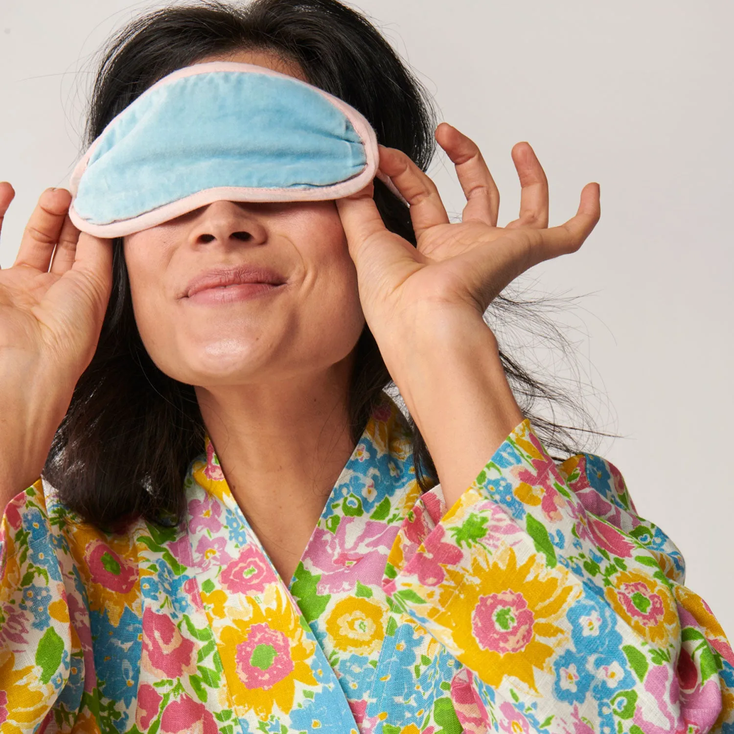Kip & Co Velvet Eye Mask - Crystal Blue