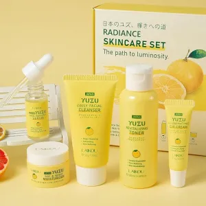 LAIKOU YUZU Radiance Skincare Set, Skin Care Sets & Kits with Cleanser, Toner, Serum, Eye Cream, Moisturizer, Skin Care for Teenage Girls Gift Set, Pamper Sets for Women Gifts, All Skin Types