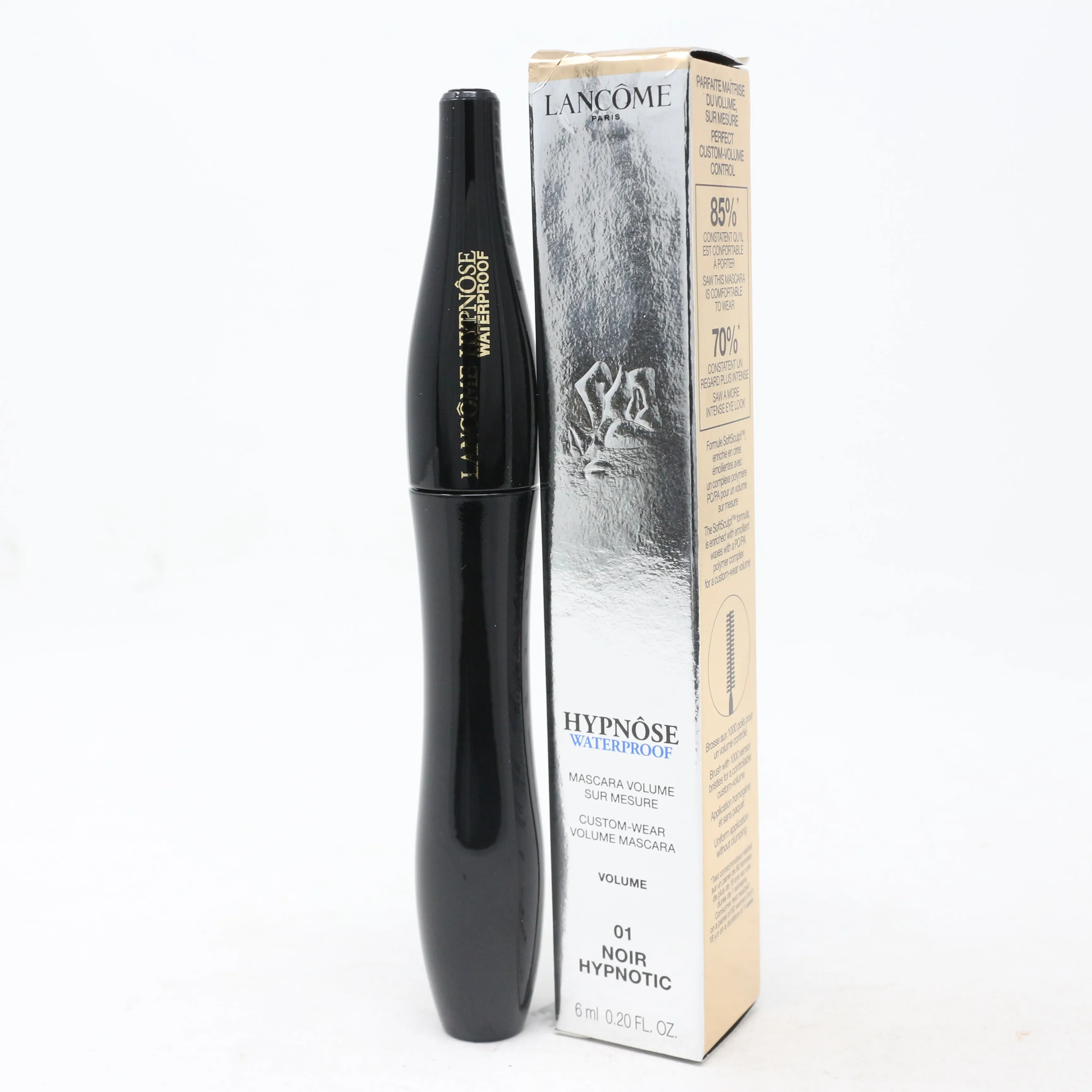 Lancome Hypnose Waterproof Custom Volume Mascara 0.2oz 01 Noir Hypnotic New