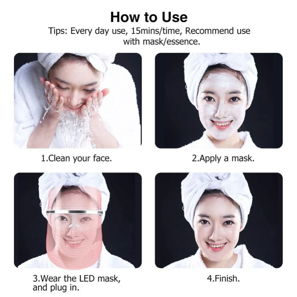 LED Light Therapy Acne Face Mask