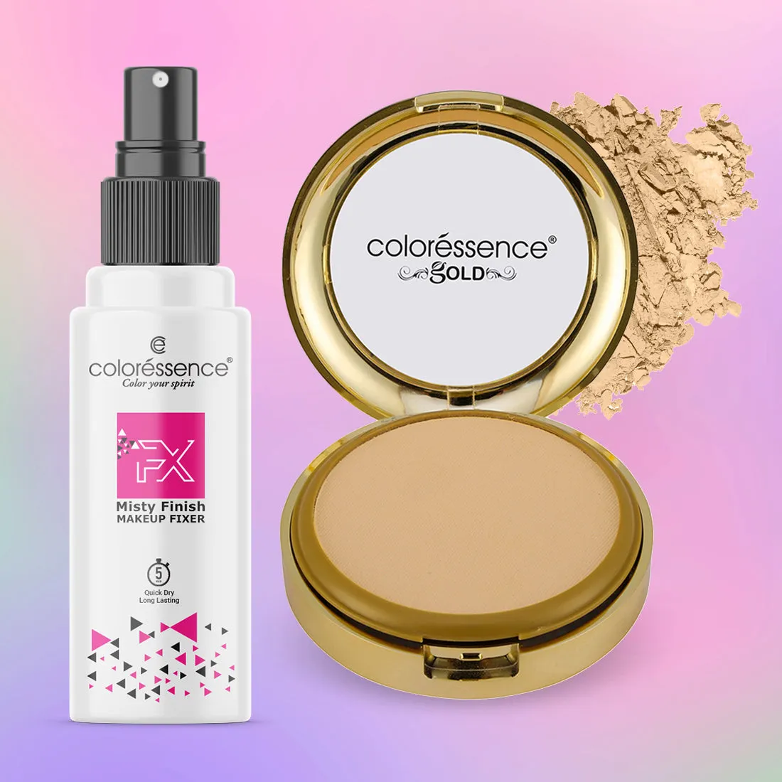 Long Hour Makeup Stay Combo- Compact Powder  Fixing Spray
