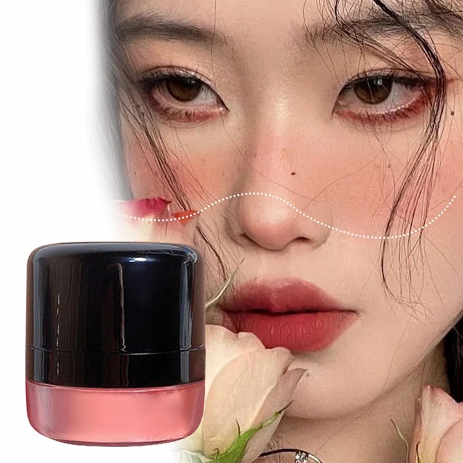 Loose Air Cushion Blush, Skin Friendly and Soft Color Air Cushion Powder Blusher, Highly Pigmented and Natural Blusher(A)