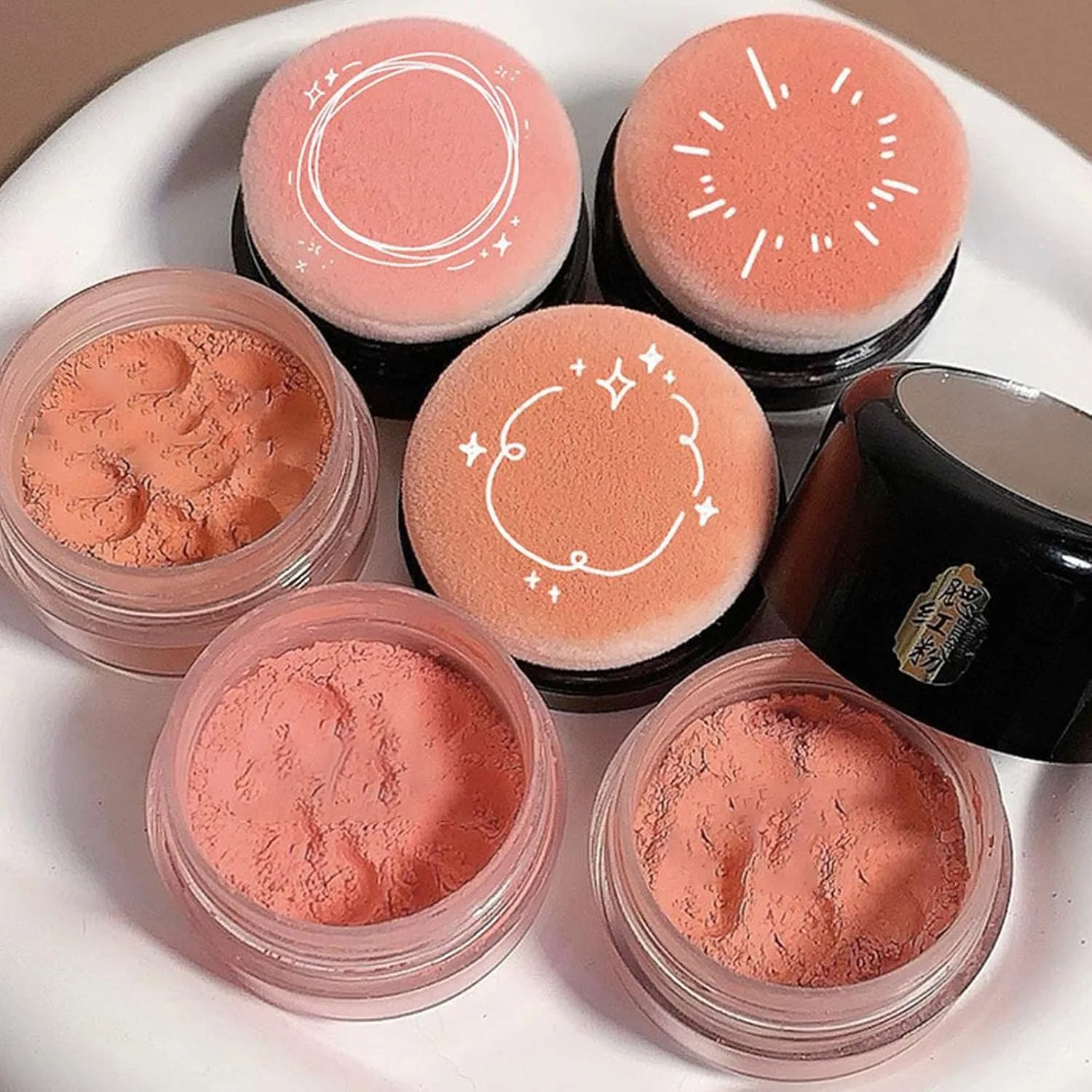 Loose Air Cushion Blush, Skin Friendly and Soft Color Air Cushion Powder Blusher, Highly Pigmented and Natural Blusher(A)