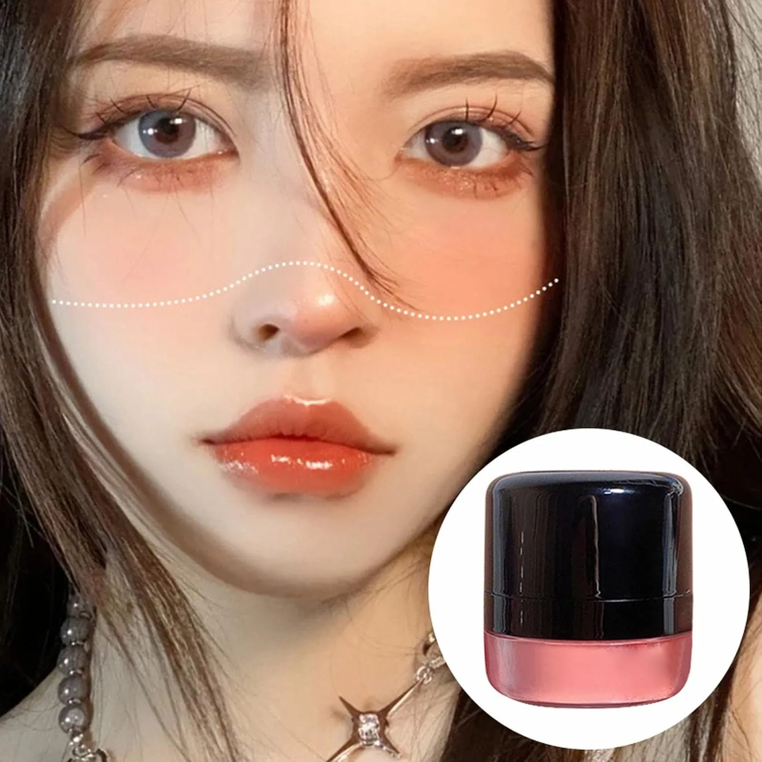 Loose Air Cushion Blush, Skin Friendly and Soft Color Air Cushion Powder Blusher, Highly Pigmented and Natural Blusher(A)