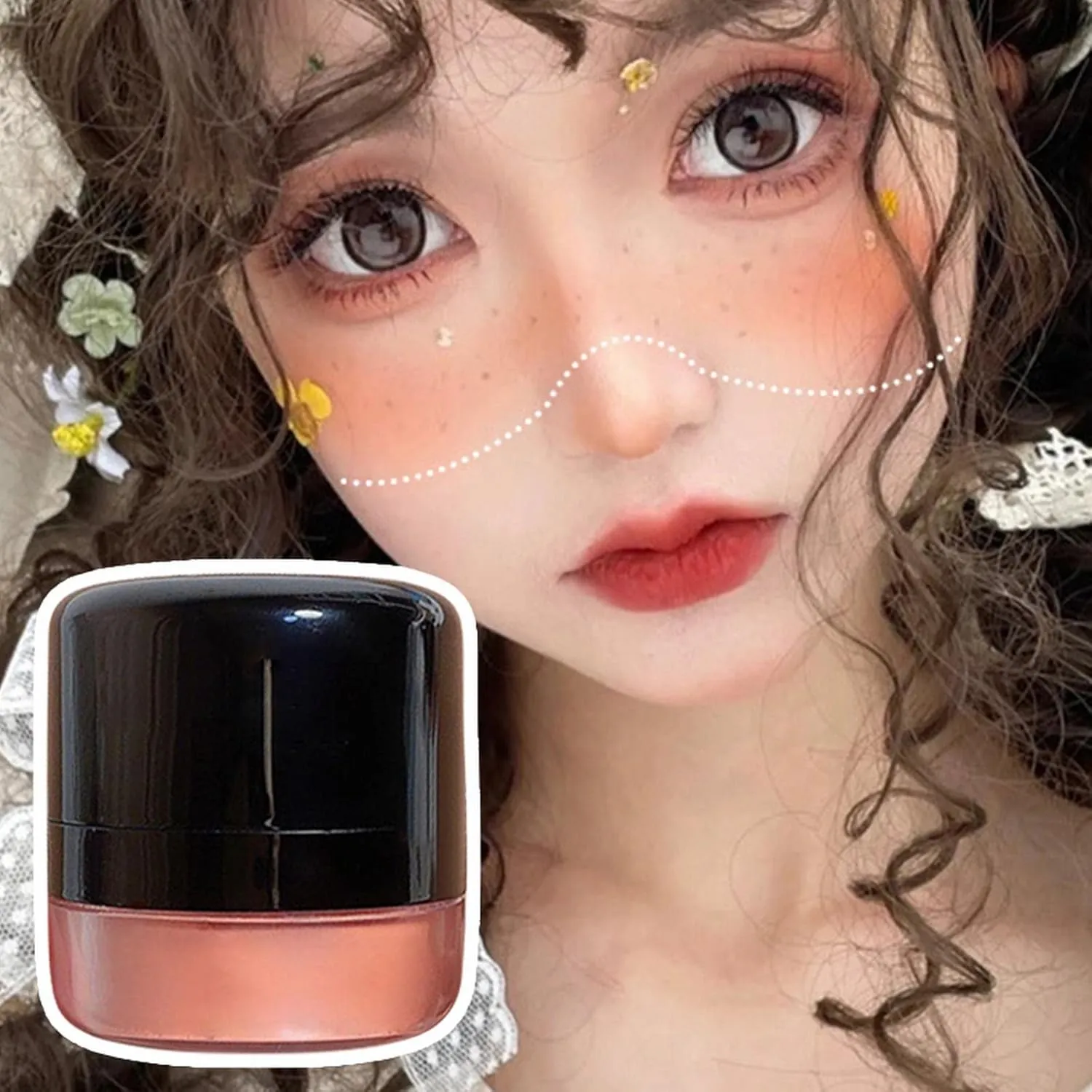 Loose Air Cushion Blush, Skin Friendly and Soft Color Air Cushion Powder Blusher, Highly Pigmented and Natural Blusher(A)