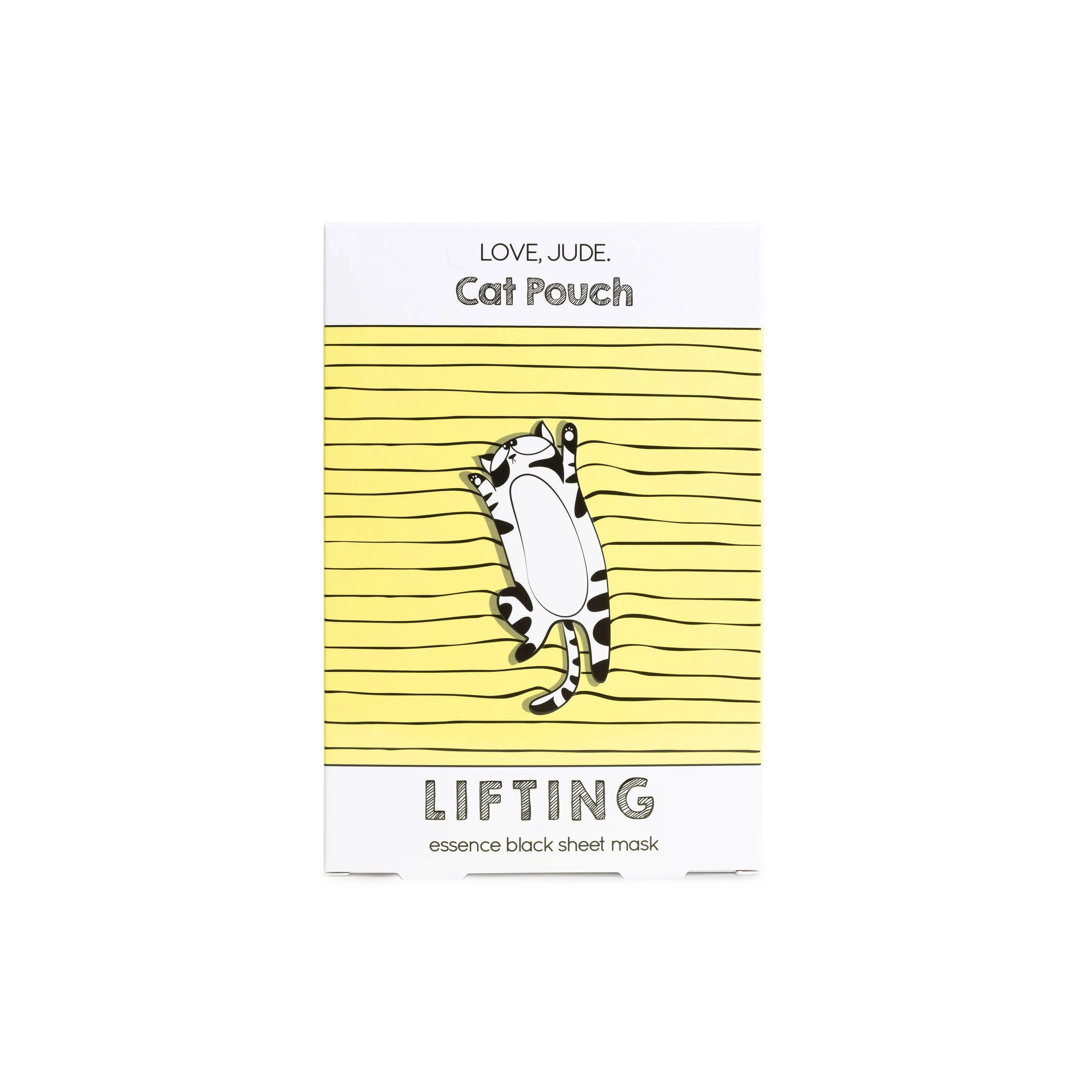 Love, Jude Cat Pouch Lifting Essence Black Sheet Mask