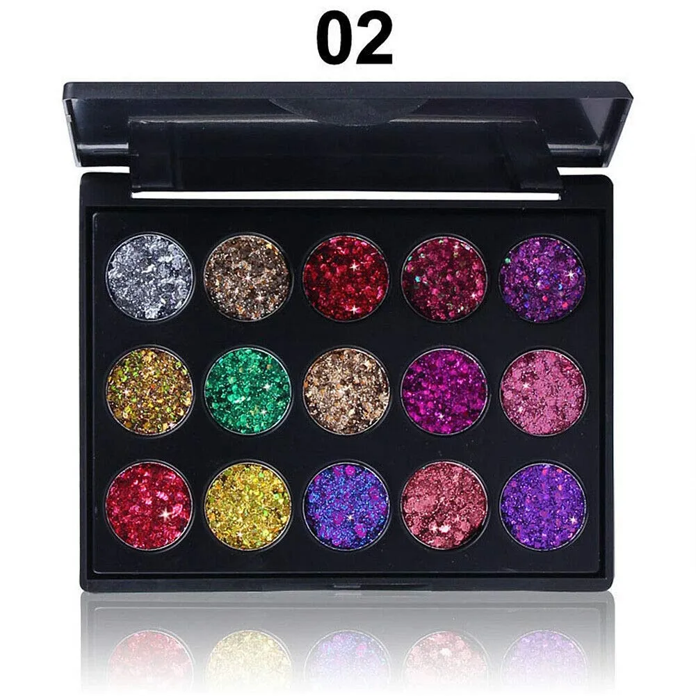 Magik Glitter Eyeshadow 15 Color Matte Makeup Kit Shimmer Eye Shadow Powder Palette (#02)