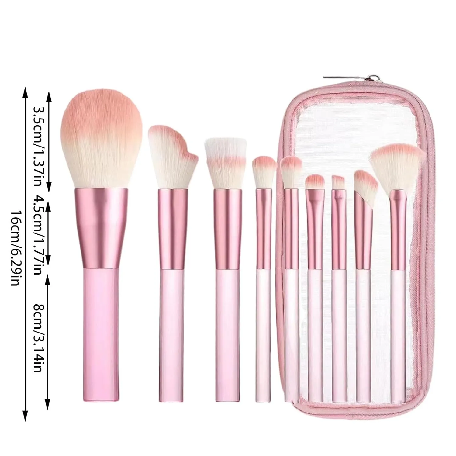 Makeup Brush Set with Storage Case, 9 Pcs Premium Synthetic Flat Foundation Brush,Powder Eyeshadow Blending Eyeliner Contour Concealer Brushes for Makeup,Birthday Gifts for Women