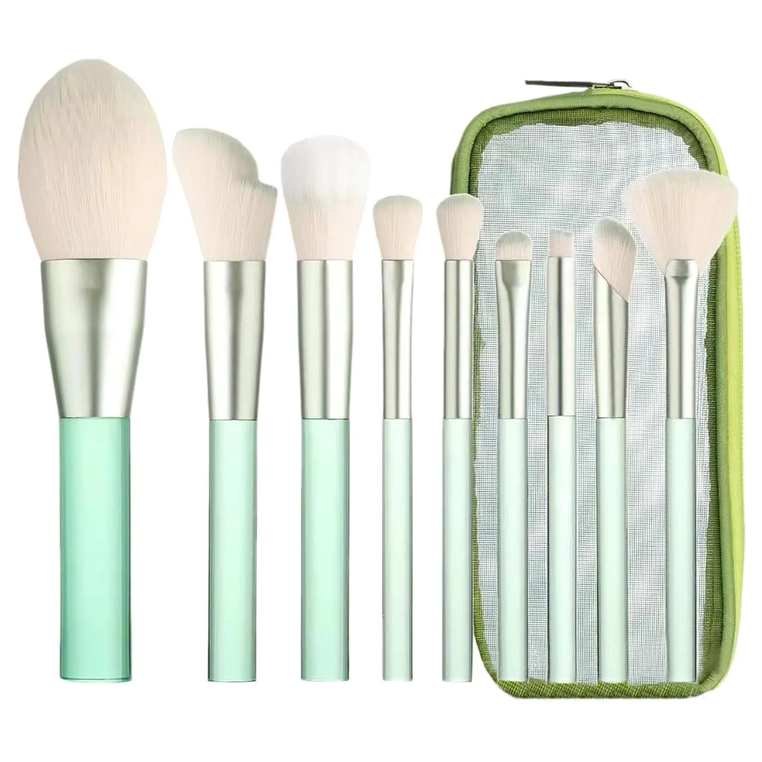 Makeup Brushes with Storage Case, 9 Pcs Premium Synthetic Foundation Brush,Eyeshadow Concealer Powder Blending Contour Eyeliner Brush,Gifts for Women