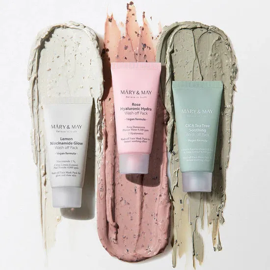MARY & MAY Believe In Truth mini gift set vegan wash off mask مجموعة الاقنعة للبشرة بحجم ميني من ماري اند ماي