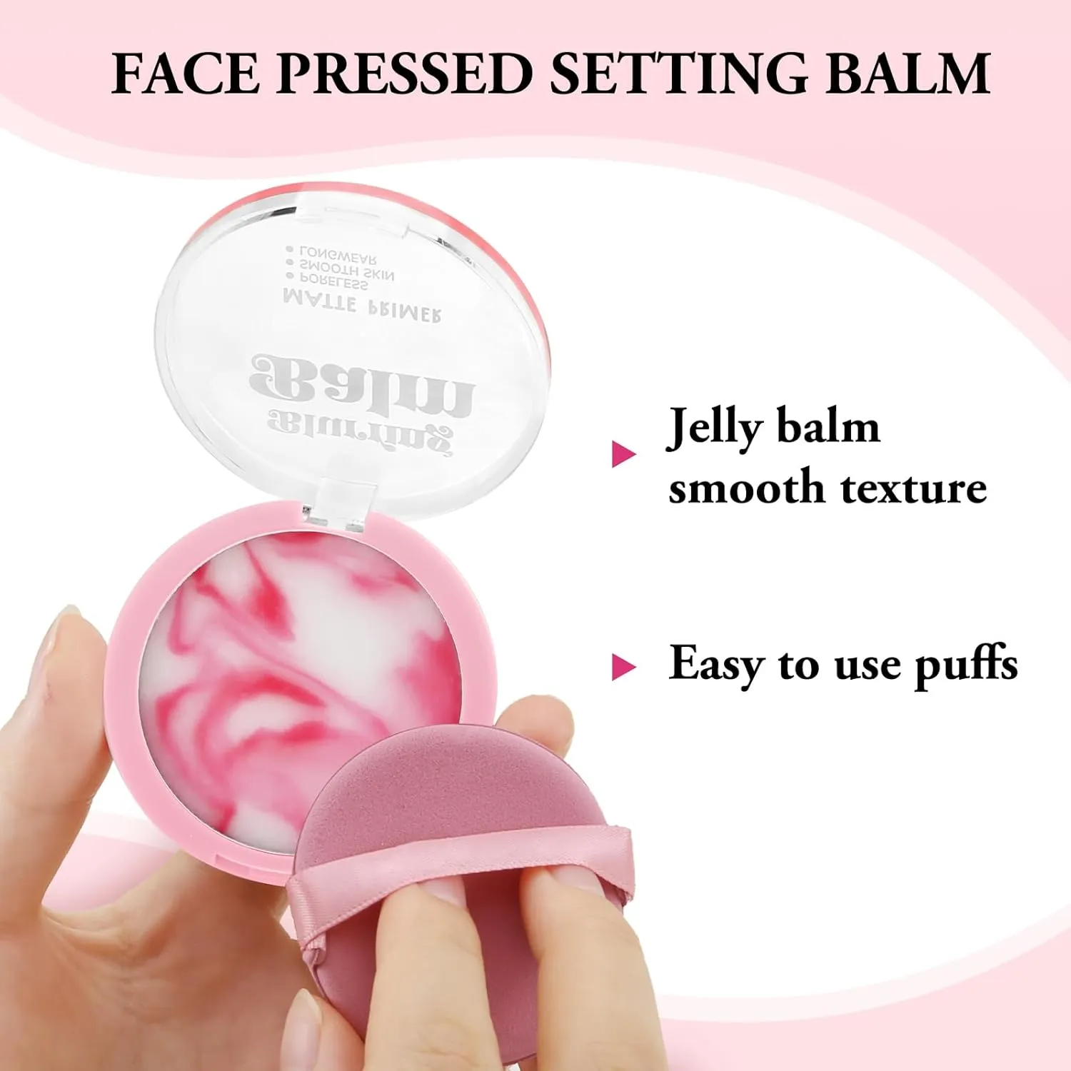 Matte Blurring Balm primer, Blurring Primer makeup & Oil Control setting powder, Jelly texture without powder, Powderless Long Lasting Makeup