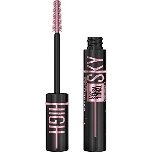 Maybelline New York Sky High Washable Mascara Makeup, Volumizing, Buildable, Lengthening, Defining, Curling, Multiplying, Eye Makeup, Cosmic Black, 0.24 Fl Oz