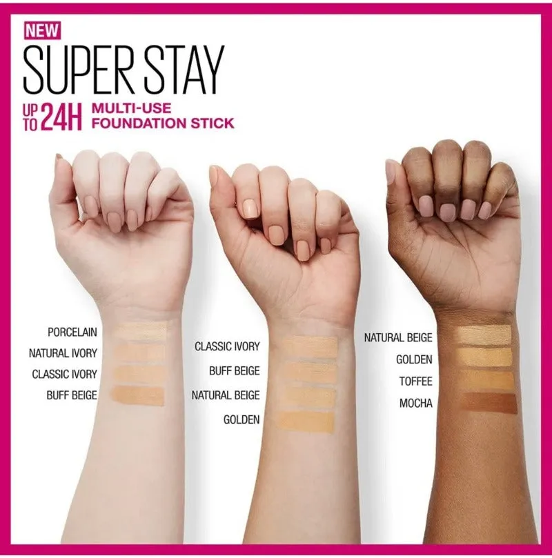 Maybelline New York Super Stay Multi-Use Foundation Stick Makeup, Buff Beige (130)