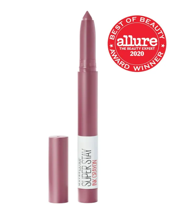 Maybelline Super Stay Ink Crayon Lipstick Makeup, Precision Tip Matte Lip Crayon with Built-in Sharpener, Longwear Up To 8Hrs, Stay Exceptional, Purple Beige, 1 Count