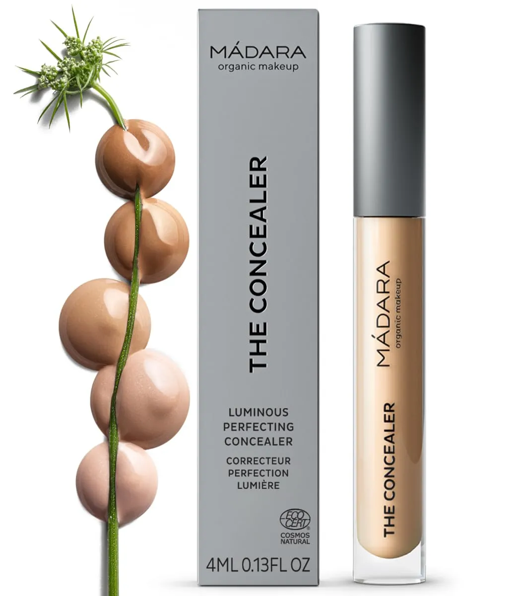 MDARA Organic Skincare | Luminous Perfecting Concealer 35 HONEY  4ml, Dewy finish, With hyaluronic acid, Natural concealer for dark circles and blemishes, Vegan, COSMOS natural certified.