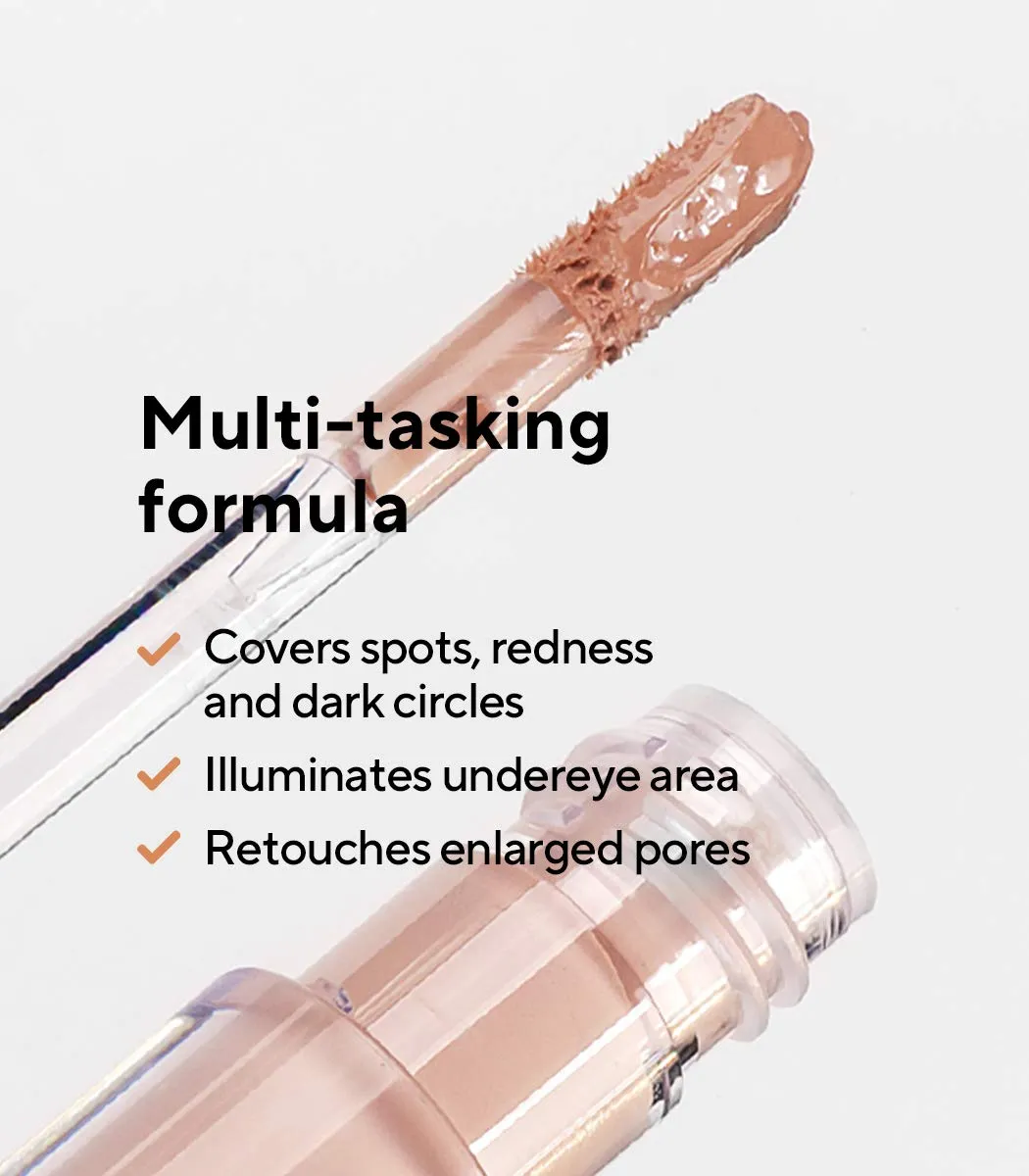MDARA Organic Skincare | Luminous Perfecting Concealer 35 HONEY  4ml, Dewy finish, With hyaluronic acid, Natural concealer for dark circles and blemishes, Vegan, COSMOS natural certified.