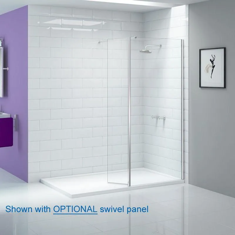 Merlyn Ionic Wet Room Shower Screen Panel With Wall Brackets - 400mm