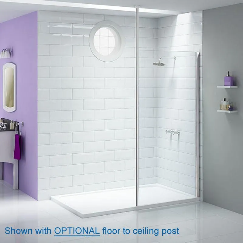 Merlyn Ionic Wet Room Shower Screen Panel With Wall Brackets - 500mm